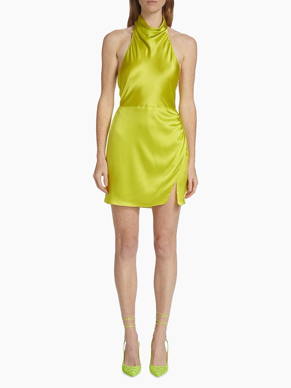 Amanda Uprichard Satin Halter Slip Dress